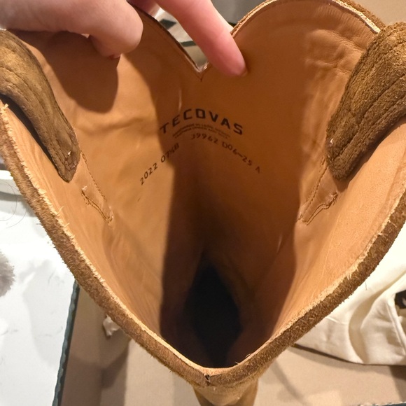 Tecovas Tan Suede Heeled Boots - Picture 9 of 9